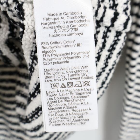 J.Crew Factory Striped Mockneck Pullover Sweater Ivory Black Size XXS NWT - Picture 8 of 8